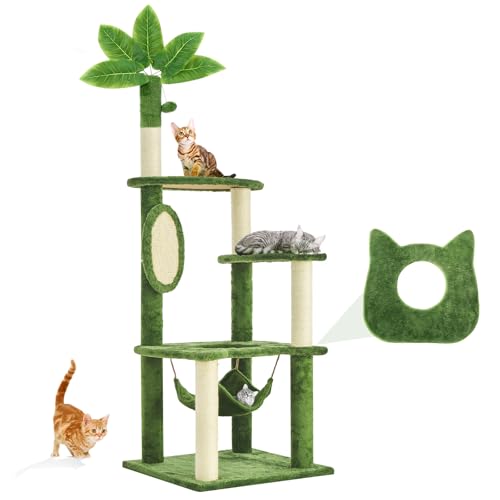 TSCOMON 154,9 cm großer Katzenbaum Turm für Indoor-Katzen mit DIY grünen Blättern Kratzbaum Multi Soft Hang Ball Plüsch Katzenhaus Möbel 360° drehbares Katzenkratzbrett mit Hängematte New Green TSCOMON 154,9 cm großer Katzenbaum Turm für Indoor-Katzen mit DIY grünen Blättern Kratzbaum Multi Soft Hang Ball Plüsch Katzenhaus Möbel 360° drehbares Katzenkratzbrett mit Hängematte New Green von TSCOMON