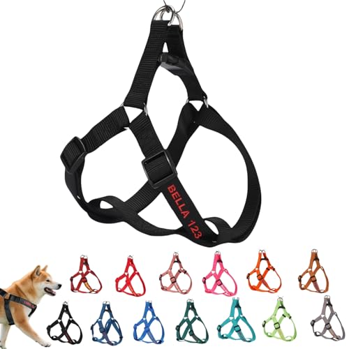 Hundegeschirr mit Namen und Telefon, individuelle Stickerei, verstellbar, Nylon, kein Ziehen, Luftweste, Geschirr für kleine, mittelgroße und große Hunde, leicht, schnell trocknend, atmungsaktives Hundegeschirr mit Namen und Telefon, individuelle Stickerei, verstellbar, Nylon, kein Ziehen, Luftweste, Geschirr für kleine, mittelgroße und große Hunde, leicht, schnell trocknend, atmungsaktives von TSD