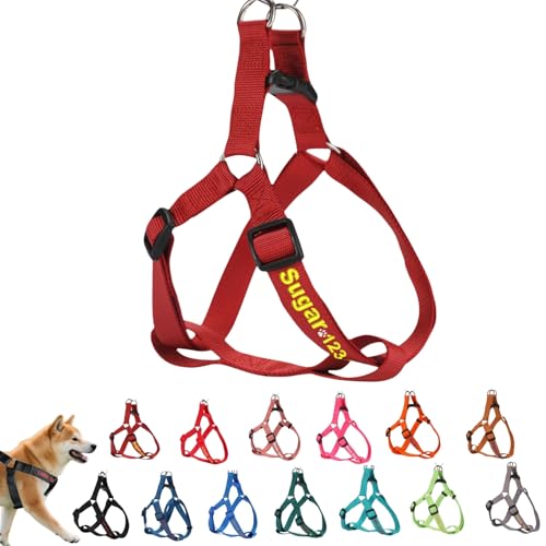 Hundegeschirr mit Namen und Telefon, individuelle Stickerei, verstellbar, Nylon, kein Ziehen, Luftweste, Geschirr für kleine, mittelgroße und große Hunde, leicht, schnell trocknend, atmungsaktives Hundegeschirr mit Namen und Telefon, individuelle Stickerei, verstellbar, Nylon, kein Ziehen, Luftweste, Geschirr für kleine, mittelgroße und große Hunde, leicht, schnell trocknend, atmungsaktives von TSD
