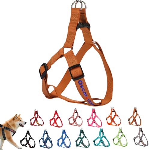 Hundegeschirr mit Namen und Telefon, individuelle Stickerei, verstellbar, Nylon, kein Ziehen, Luftweste, Geschirr für kleine, mittelgroße und große Hunde, leicht, schnell trocknend, atmungsaktives Hundegeschirr mit Namen und Telefon, individuelle Stickerei, verstellbar, Nylon, kein Ziehen, Luftweste, Geschirr für kleine, mittelgroße und große Hunde, leicht, schnell trocknend, atmungsaktives von TSD
