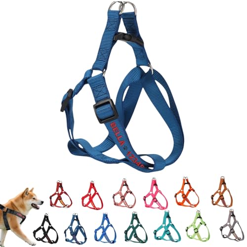 Hundegeschirr mit Namen und Telefon, individuelle Stickerei, verstellbar, Nylon, kein Ziehen, Luftweste, Geschirr für kleine, mittelgroße und große Hunde, leicht, schnell trocknend, atmungsaktives Hundegeschirr mit Namen und Telefon, individuelle Stickerei, verstellbar, Nylon, kein Ziehen, Luftweste, Geschirr für kleine, mittelgroße und große Hunde, leicht, schnell trocknend, atmungsaktives von TSD