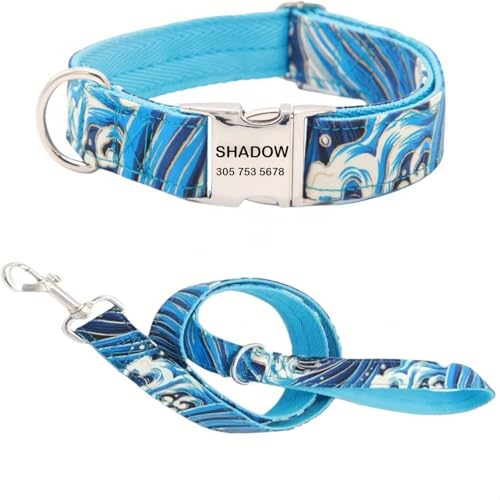Hundehalsband mit Leine, modisches Hundehalsband, personalisierte Namensgravur, verfügbar, Hundetrainingshalsband für kleine, mittelgroße und große Hunde, verstellbare Größe, Haustierbedarf mit Leine Hundehalsband mit Leine, modisches Hundehalsband, personalisierte Namensgravur, verfügbar, Hundetrainingshalsband für kleine, mittelgroße und große Hunde, verstellbare Größe, Haustierbedarf mit Leine von TSD