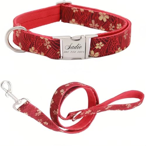 Hundehalsband mit Leine, modisches Hundehalsband, personalisierte Namensgravur, verfügbar, Hundetrainingshalsband für kleine, mittelgroße und große Hunde, verstellbare Größe, Haustierbedarf mit Leine Hundehalsband mit Leine, modisches Hundehalsband, personalisierte Namensgravur, verfügbar, Hundetrainingshalsband für kleine, mittelgroße und große Hunde, verstellbare Größe, Haustierbedarf mit Leine von TSD