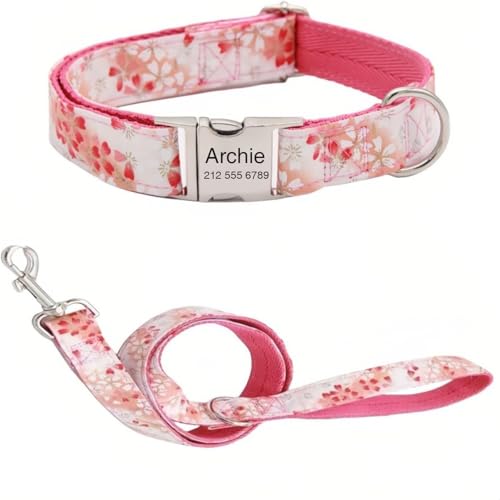 Hundehalsband mit Leine, modisches Hundehalsband, personalisierte Namensgravur, verfügbar, Hundetrainingshalsband für kleine, mittelgroße und große Hunde, verstellbare Größe, Haustierbedarf mit Leine Hundehalsband mit Leine, modisches Hundehalsband, personalisierte Namensgravur, verfügbar, Hundetrainingshalsband für kleine, mittelgroße und große Hunde, verstellbare Größe, Haustierbedarf mit Leine von TSD