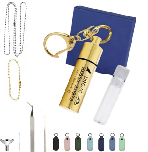 Personalisierter Asche-Anhänger für Einäscherung, Gedenk-Halskette, graviert mit Namen, Datum, Nachricht, Edelstahl-Urnenschmuck mit versiegeltem Glasrohr, wasserdicht und sicherer PU-Beutel Personalisierter Asche-Anhänger für Einäscherung, Gedenk-Halskette, graviert mit Namen, Datum, Nachricht, Edelstahl-Urnenschmuck mit versiegeltem Glasrohr, wasserdicht und sicherer PU-Beutel von TSD