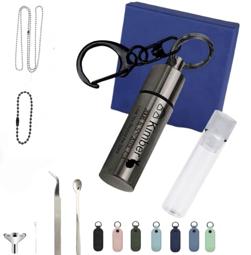 Personalisierter Asche-Anhänger für Einäscherung, Gedenk-Halskette, graviert mit Namen, Datum, Nachricht, Edelstahl-Urnenschmuck mit versiegeltem Glasrohr, wasserdicht und sicherer PU-Beutel von TSD