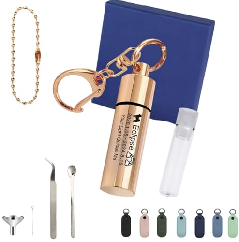 Personalisierter Asche-Anhänger für Einäscherung, Gedenk-Halskette, graviert mit Namen, Datum, Nachricht, Edelstahl-Urnenschmuck mit versiegeltem Glasrohr, wasserdicht und sicherer PU-Beutel Personalisierter Asche-Anhänger für Einäscherung, Gedenk-Halskette, graviert mit Namen, Datum, Nachricht, Edelstahl-Urnenschmuck mit versiegeltem Glasrohr, wasserdicht und sicherer PU-Beutel von TSD