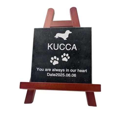 Personalisierter Granit-Gedenkstein für Haustiere mit Holzständer, personalisierbar, Pfotenabdruck, Namen, Daten, Grabstein für Hund, Katze, Kaninchen, Innen- und Außenbereich, Garten, Markierung für Personalisierter Granit-Gedenkstein für Haustiere mit Holzständer, personalisierbar, Pfotenabdruck, Namen, Daten, Grabstein für Hund, Katze, Kaninchen, Innen- und Außenbereich, Garten, Markierung für von TSD