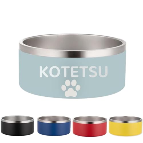 Personalisierter Hundenapf mit Namen, individuelles Gravurmuster, Edelstahl, isoliert, Haustierfutter, Wassernapf, rutschfeste Unterseite, 5 Größen (473 - 2,84 g) und 5 Farben für Katzen, Hunde von TSD