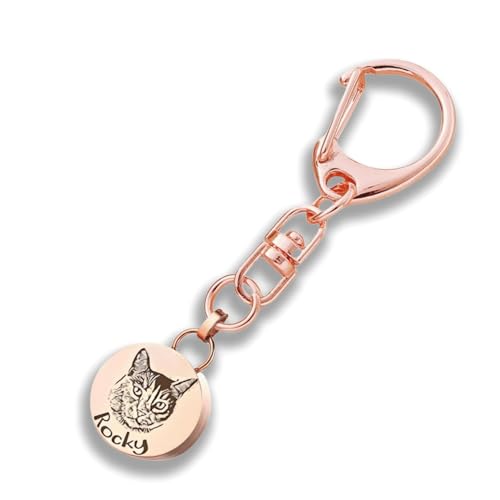 TSD Gedenk-Schlüsselanhänger, personalisierbar, graviert, Haustier-Porträt-Urne für Asche, Edelstahl, Gedenkschmuck für Cremains oder Fell, individueller Name, Datum und Foto – Geschenk für Hunde und TSD Gedenk-Schlüsselanhänger, personalisierbar, graviert, Haustier-Porträt-Urne für Asche, Edelstahl, Gedenkschmuck für Cremains oder Fell, individueller Name, Datum und Foto – Geschenk für Hunde und von TSD