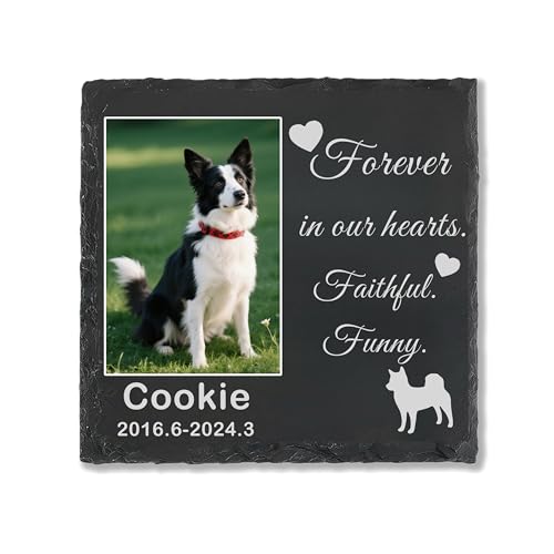 TSD Gedenkstein für Hunde, personalisierbar, Granit, Haustier-Grabmarkierung mit UV-gedrucktem Foto-Namen und Daten, Haustier-Gedenkstein für Friedhof, Garten, Zuhause, Outdoor, Gedenkdekoration TSD Gedenkstein für Hunde, personalisierbar, Granit, Haustier-Grabmarkierung mit UV-gedrucktem Foto-Namen und Daten, Haustier-Gedenkstein für Friedhof, Garten, Zuhause, Outdoor, Gedenkdekoration von TSD