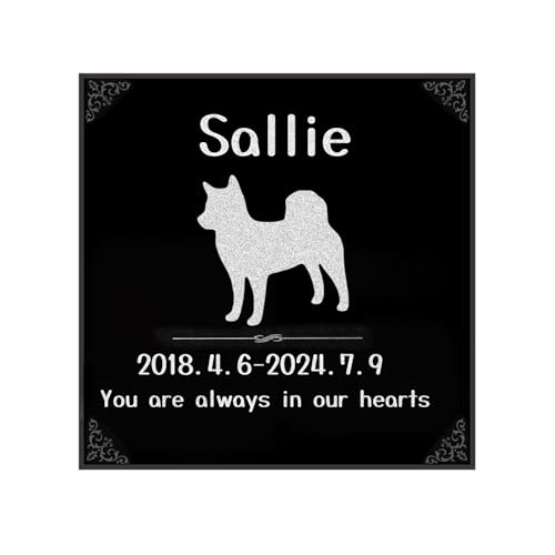 TSD Granit-Gedenkstein, personalisierbar, graviert, schwarzer Grabstein für Hunde, Katzen, Gartenstein, individueller Name, Datum, Nachricht, Pfotenabdruck, 3 Größen, Haustierverlust, Beileidsgeschenk von TSD