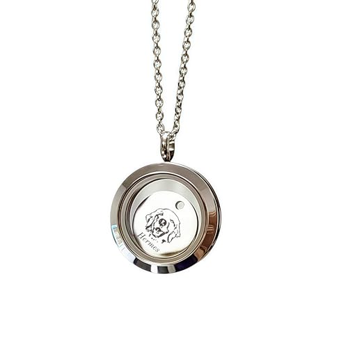 TSD Haustier-Pelzhalskette, personalisierbares Haar-Medaillon, Andenken, individuelle Haustier-Gedenk-Halskette, Edelstahl, Feuerbestattungsschmuck, Anhänger für Hund, Katze, Asche, Gravur, Portrait TSD Haustier-Pelzhalskette, personalisierbares Haar-Medaillon, Andenken, individuelle Haustier-Gedenk-Halskette, Edelstahl, Feuerbestattungsschmuck, Anhänger für Hund, Katze, Asche, Gravur, Portrait von TSD
