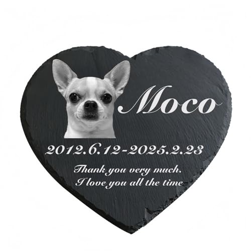 TSD Personalisierter Gedenkstein für Hunde, personalisierbar, Haustier-Grabstein mit Foto und Namen, schwarzer Granit, Grabmarkierung für Garten, Heimdekoration, Beileidsgeschenk für den Verlust eines TSD Personalisierter Gedenkstein für Hunde, personalisierbar, Haustier-Grabstein mit Foto und Namen, schwarzer Granit, Grabmarkierung für Garten, Heimdekoration, Beileidsgeschenk für den Verlust eines von TSD