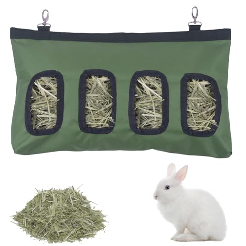 Bunny Heu-Futterstation – Futtertasche für Kleintiere, 45,7 x 27,9 cm, 600D Oxford-Gewebe, 4 Löcher für Kaninchen und Meerschweinchen, Grün Bunny Heu-Futterstation – Futtertasche für Kleintiere, 45,7 x 27,9 cm, 600D Oxford-Gewebe, 4 Löcher für Kaninchen und Meerschweinchen, Grün von TSGYRT
