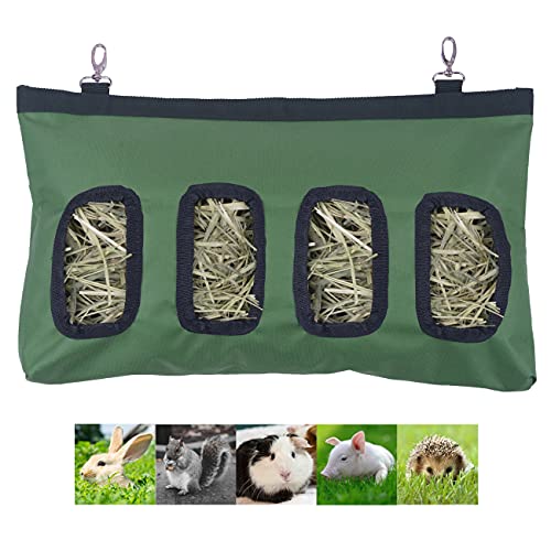TSLIVE Kaninchen-Heu-Futterstasche, Chinchillas-Heu-Futtertasche, 45,7 cm L x 27,9 cm B grüne Kleintier-Futterspender Taschen, kann an jedem Käfig aufgehängt werden. von TSLIVE