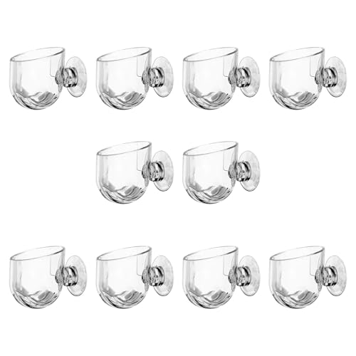 TSMORY Acrylaquarien Fütterungsschalen Pack Von 10 Mit Starkem Saugnapf Für Garnelen Und Lebensmittelbehälter Wandmontage Design von TSMORY