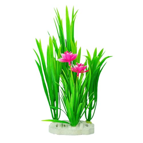 TSMORY Aquariumdekoration Realistische Grüne Pflanze Künstliche Tillandsia Mit Basis Für Fischtanks Heimnutzung Und Büroschreibtisch Dekore von TSMORY