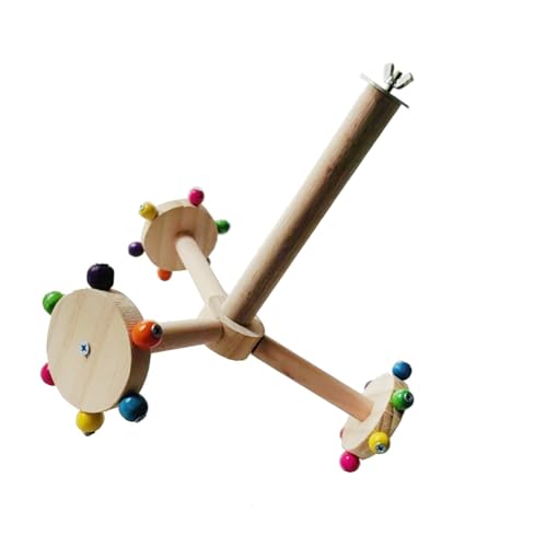 Vogelperch Windmill Spielzeughänge Rotierender Kauen Papageienständer Zum Engagierten Und Unterhaltsamen Vögeln Geschenk von TSMORY