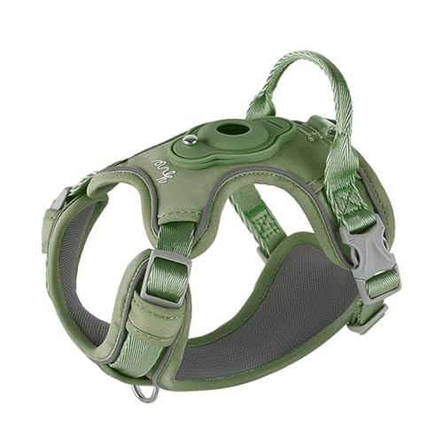TSPRO Hundegeschirr mit AirTag Halter, Verstellbarer Brustgürtel für Kleine Hunde, mit Komfortablem Griff, Langlebig und Reflektierend für Spaziergänge, Joggen, Training (Grün Größe 2) TSPRO Hundegeschirr mit AirTag Halter, Verstellbarer Brustgürtel für Kleine Hunde, mit Komfortablem Griff, Langlebig und Reflektierend für Spaziergänge, Joggen, Training (Grün Größe 2) von TSPRO
