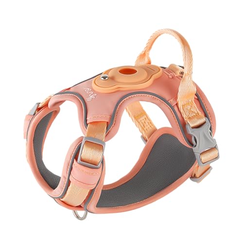 TSPRO Hundegeschirr mit AirTag Halter, Verstellbarer Brustgürtel für Kleine Hunde, mit Komfortablem Griff, Langlebig und Reflektierend für Spaziergänge, Joggen, Training (Orange Größe 1) TSPRO Hundegeschirr mit AirTag Halter, Verstellbarer Brustgürtel für Kleine Hunde, mit Komfortablem Griff, Langlebig und Reflektierend für Spaziergänge, Joggen, Training (Orange Größe 1) von TSPRO