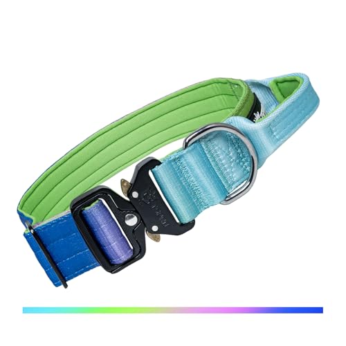 TSPRO Premium Hundehalsband mit Griff Verlauf Dickes Verstellbares Taktisches Hundehalsband Schwere Ausführung Schnellverschluss Metallschnalle für Mittelgroße bis Große Hunde (Regenbogen L) TSPRO Premium Hundehalsband mit Griff Verlauf Dickes Verstellbares Taktisches Hundehalsband Schwere Ausführung Schnellverschluss Metallschnalle für Mittelgroße bis Große Hunde (Regenbogen L) von TSPRO