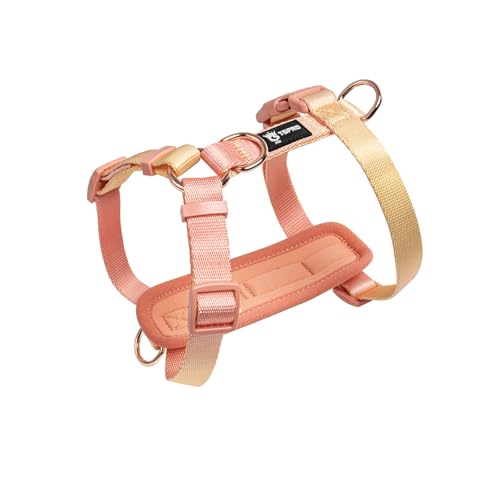 TSPRO Hundegeschirr Kleine Hunde, No Pull Hundegeschirr Leichtes Gewicht Adjustierbar Gradientfarbe Geschirr für Hunde mit Schnellspanner Atmungsaktiv und Langlebig (Orange Gelb, Größe 1) von TSPRO