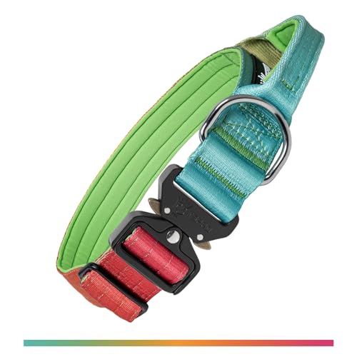 TSPRO Premium Hundehalsband mit Griff Dickes Verstellbares Taktisches Hundehalsband Schwere Ausführung Schnellverschluss Metallschnalle für Mittelgroße bis Große Hunde (Vitalitätsgradient L) von TSPRO