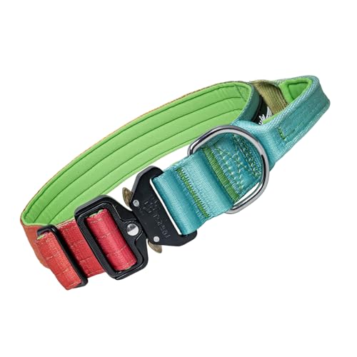 TSPRO Premium Hundehalsband mit Griff Dickes Verstellbares Taktisches Hundehalsband Schwere Ausführung Schnellverschluss Metallschnalle für Mittelgroße bis Große Hunde (Vitalitätsgradient L) von TSPRO