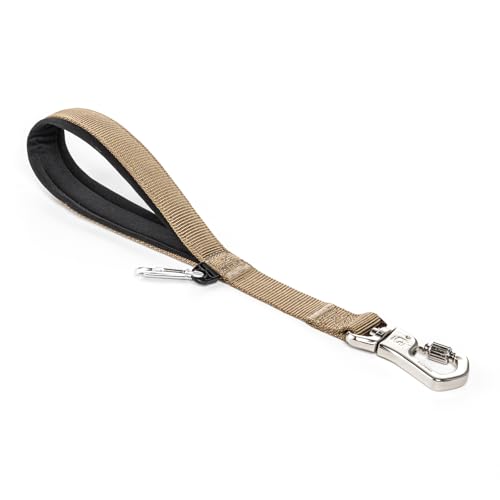 TSPRO Trainingsleine für Hunde, Kurzführer Hund für Große Hunde, mit Starkem Metallverschluss und Gepolstertem Griff, 36 cm Hundeleitband für Spaziergäng (Khaki) von TSPRO