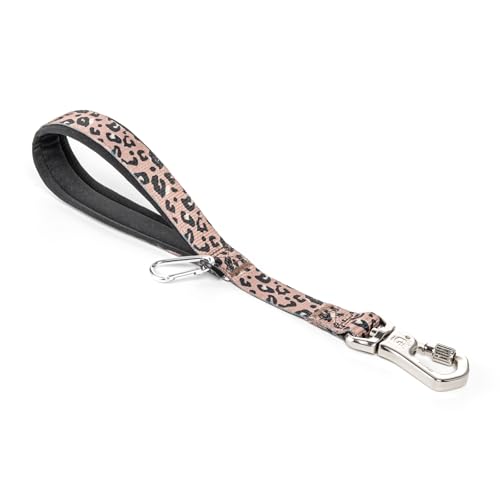 TSPRO Trainingsleine für Hunde, Kurzführer Hund für Große Hunde, mit Starkem Metallverschluss und Gepolstertem Griff, 36 cm Hundeleitband für Spaziergäng (Leopardenmuster) von TSPRO