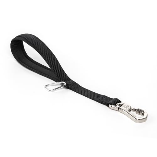 TSPRO Trainingsleine für Hunde, Kurzführer Hund für Große Hunde, mit Starkem Metallverschluss und Gepolstertem Griff, 36 cm Hundeleitband für Spaziergäng (Schwarz) von TSPRO