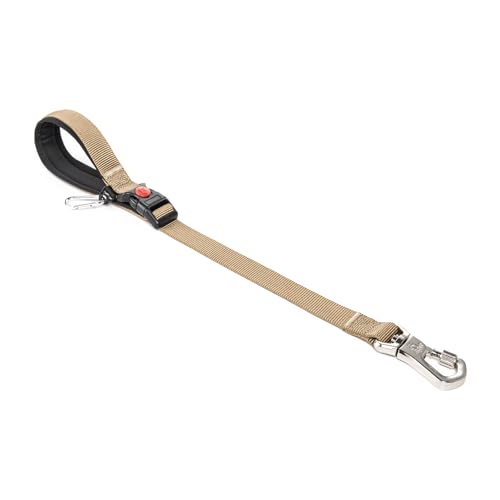 TSPRO Trainingsleine für Hunde, Kurzführer Hund für Große Hunde, mit Starkem Metallverschluss und Gepolstertem Griff, 51 cm Verstellbare Hundeleitband für Spaziergäng (Khaki) von TSPRO