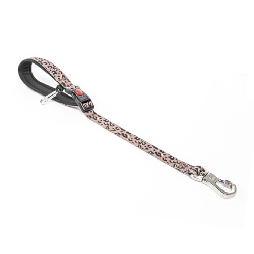 TSPRO Trainingsleine für Hunde, Kurzführer Hund für Große Hunde, mit Starkem Metallverschluss und Gepolstertem Griff, 51 cm Verstellbare Hundeleitband für Spaziergäng (Leopardenmuster) von TSPRO