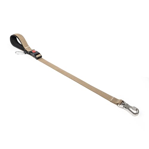 TSPRO Trainingsleine für Hunde, Kurzführer Hund für Große Hunde, mit Starkem Metallverschluss und Gepolstertem Griff, 66 cm Verstellbare Hundeleitband für Spaziergäng (Khaki) von TSPRO