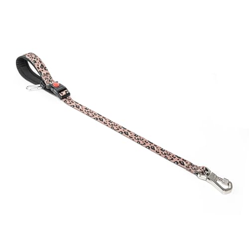 TSPRO Trainingsleine für Hunde, Kurzführer Hund für Große Hunde, mit Starkem Metallverschluss und Gepolstertem Griff, 66 cm Verstellbare Hundeleitband für Spaziergäng (Leopardenmuster) von TSPRO