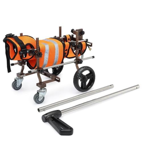 TT-YEC Haustierhund Hinterbein Rollstuhl, Kleiner Und Mittlerer 4 -Rad -Pet -Rollstuhl, Verstellbarer Metall -Pet -Rollstuhl, Behinderten -Tier -Trainingsrad, Hundgereicherte Wanderwagen,Orange TT-YEC Haustierhund Hinterbein Rollstuhl, Kleiner Und Mittlerer 4 -Rad -Pet -Rollstuhl, Verstellbarer Metall -Pet -Rollstuhl, Behinderten -Tier -Trainingsrad, Hundgereicherte Wanderwagen,Orange von TT-YEC