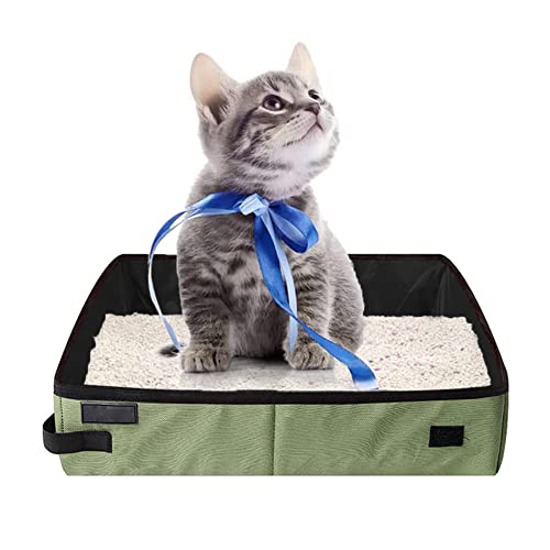 Lettiera Pieghevole, Grandi Lettiere per Gatti, Lettiere per Gatti Pieghevole, Cat Litter Box, Toilette Portatile per Gatti, per Viaggi All'aperto Con Animali Domestici, Grün, 50 * 40 cm von TTBDDM