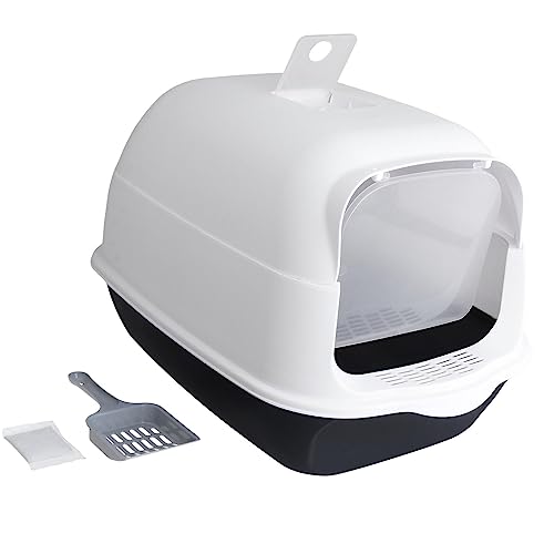 TTETTZ Katzentoilette mit Kapuze, Haustiertoilette, Geschlossene Katzentoilette, Langlebige Katzentoilette, Katzentoilette mit Hoher Kante für Kleine Katzen, Schwarz TTETTZ Katzentoilette mit Kapuze, Haustiertoilette, Geschlossene Katzentoilette, Langlebige Katzentoilette, Katzentoilette mit Hoher Kante für Kleine Katzen, Schwarz von TTETTZ