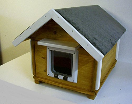 TTF Katzenhaus vollisoliert mit Katzenklappe und 20 Watt Heizung von Guoml
