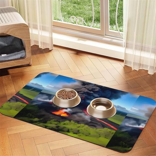 Kilauea saugfähige Leder-Tischdecke für Hunde und Katzen, Motiv Vulkanblüte, 60 x 40 cm, 4 mm dick von TTIGLHOH