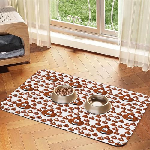 Lustige Hunde-/Katzenfuttermatte für Hunde, Katzen, saugfähig, 4 mm dick von TTIGLHOH