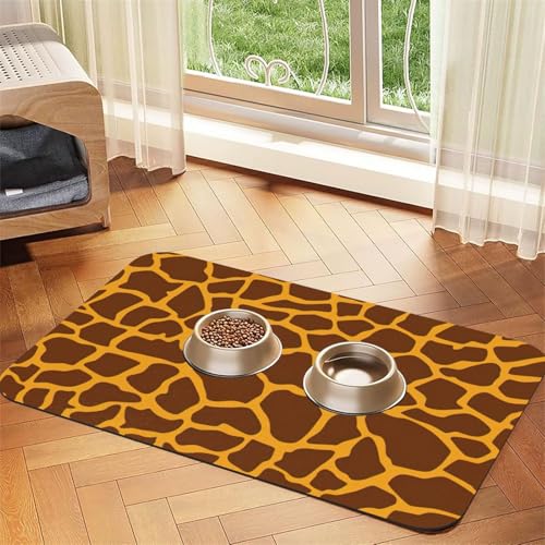 Saugfähige Leder-Tischdecke für Hunde und Katzen, Giraffen-Druck, 60 x 40 cm, 4 mm dick von TTIGLHOH