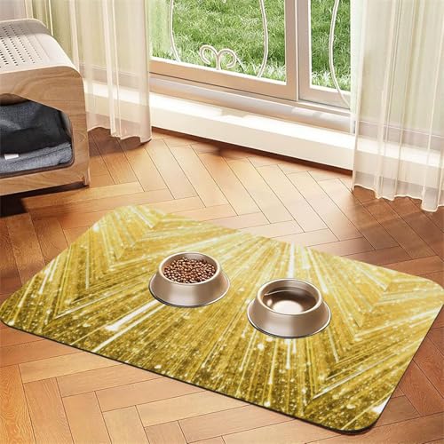 Saugfähige Leder-Tischdecke für Hunde und Katzen, goldfarben, glitzernd, 4 mm dick von TTIGLHOH