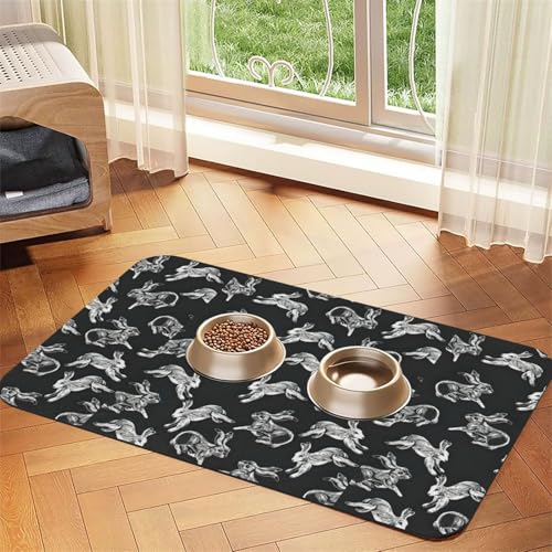 Saugfähige Leder-Tischdecke für Hunde und Katzen, mit Hasen-Motiv, 60 x 40 cm, 4 mm dick von TTIGLHOH