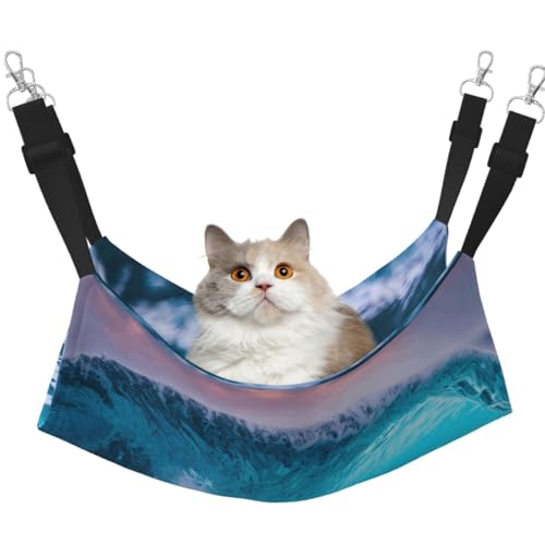 TTIGLHOH Blue Ocean Wave Haustier-Hängematte für Katzen, Frettchen, weiches Bett, geeignet für Haustiere, Meerschweinchen, Hamster, Kätzchen TTIGLHOH Blue Ocean Wave Haustier-Hängematte für Katzen, Frettchen, weiches Bett, geeignet für Haustiere, Meerschweinchen, Hamster, Kätzchen von TTIGLHOH