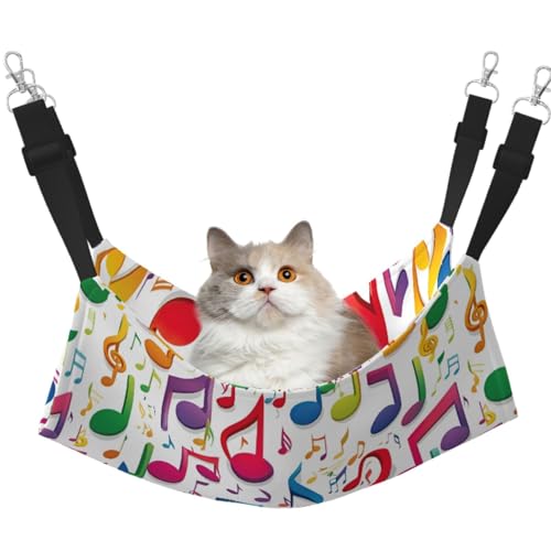 TTIGLHOH Bunte Musiknoten, 1 Haustier-Hängematte für Katzen, Frettchen, weiches Bett, geeignet für Haustiere, Meerschweinchen, Hamster, Kätzchen von TTIGLHOH