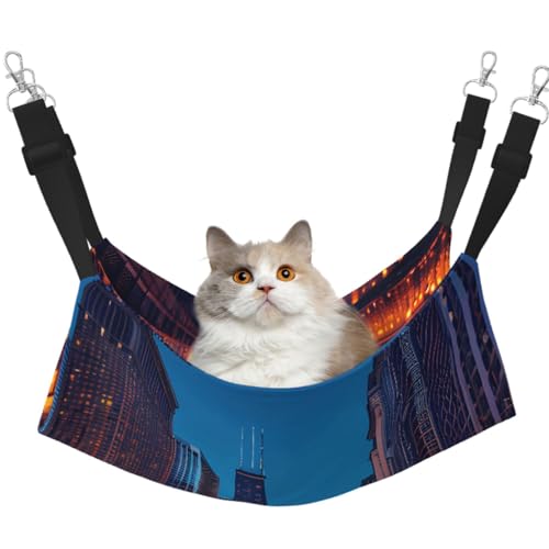 TTIGLHOH Chicago Night Haustier-Hängematte für Katzen, Frettchen, weiches Bett, geeignet für Haustiere, Meerschweinchen, Hamster, Kätzchen TTIGLHOH Chicago Night Haustier-Hängematte für Katzen, Frettchen, weiches Bett, geeignet für Haustiere, Meerschweinchen, Hamster, Kätzchen von TTIGLHOH