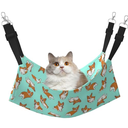 TTIGLHOH Corgi Süße Hängematte für Hunde, Katzen, Frettchen, weiches Bett, geeignet für Haustiere, Meerschweinchen, Hamster, Kätzchen TTIGLHOH Corgi Süße Hängematte für Hunde, Katzen, Frettchen, weiches Bett, geeignet für Haustiere, Meerschweinchen, Hamster, Kätzchen von TTIGLHOH