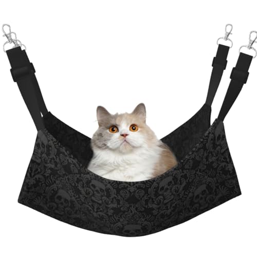 TTIGLHOH Gothic-Tapete, Totenkopf-Hängematte für Katzen, Frettchen, weiches Bett, geeignet für Haustiere, Meerschweinchen, Hamster, Kätzchen von TTIGLHOH